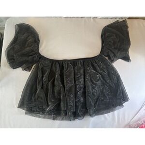 Pink Lily Off Shoulder Top, Black Medium